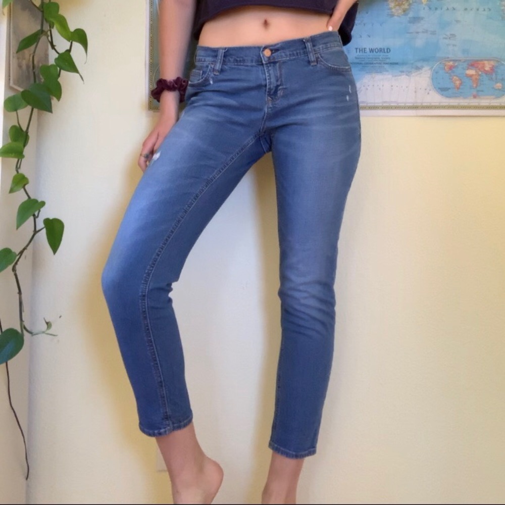 Skinny Boyfriend Jeans Denim Light Medium Wash